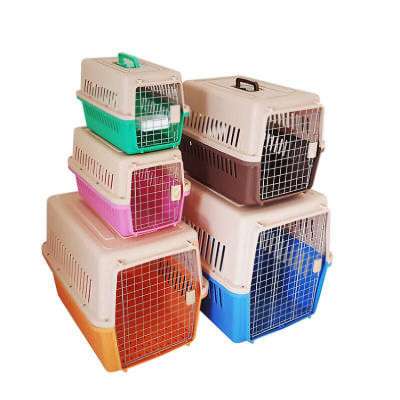 Airline Approved Easy to Carry Dog Cat Plastic Travel Box Pet Cages Portable Traveling Cage