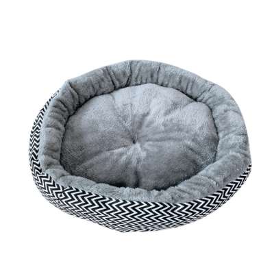 Fur Fleece Donut Cheap Comfy Calming Dog Bed Washable Plush Pet Bed For Dogs Wholesale Soft Round