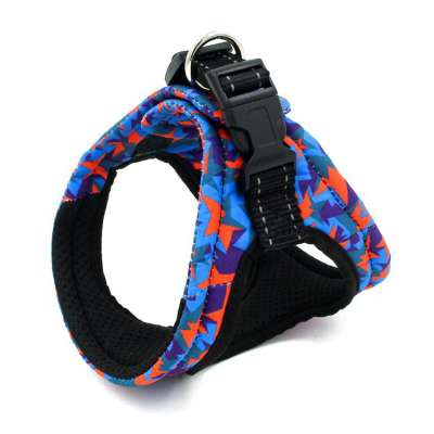 No Pulling Pet Collar Leash Back Strap Reflective Printed Dog Harness